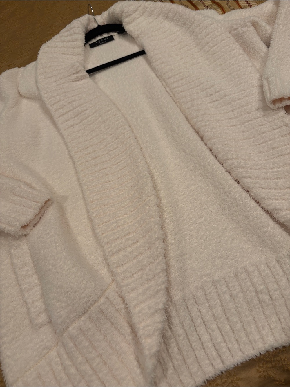 NWOT Cyrus Wooly Cream Shawl Collar Sweater Cardigan, Polyester, Cozy 1X